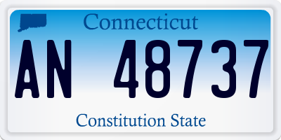 CT license plate AN48737