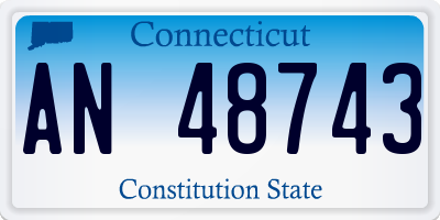 CT license plate AN48743