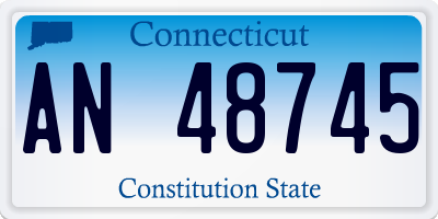 CT license plate AN48745