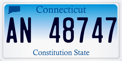 CT license plate AN48747