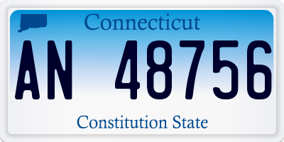 CT license plate AN48756