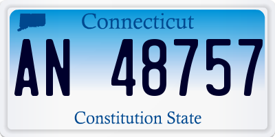 CT license plate AN48757