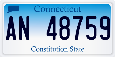 CT license plate AN48759