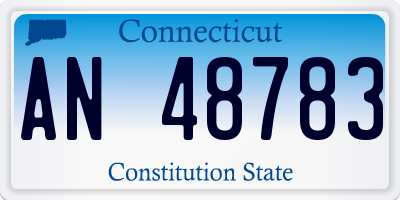 CT license plate AN48783