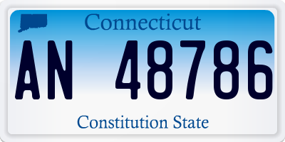 CT license plate AN48786
