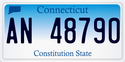 CT license plate AN48790