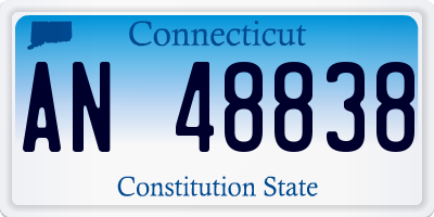 CT license plate AN48838