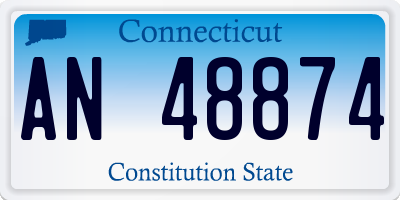 CT license plate AN48874