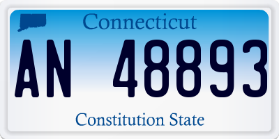 CT license plate AN48893