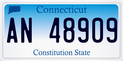 CT license plate AN48909