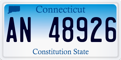 CT license plate AN48926