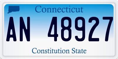 CT license plate AN48927
