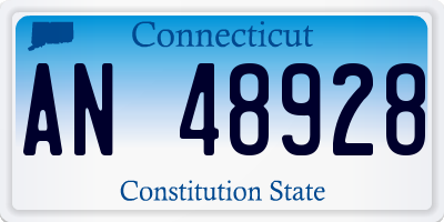 CT license plate AN48928