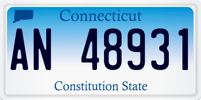 CT license plate AN48931