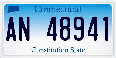CT license plate AN48941