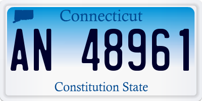 CT license plate AN48961