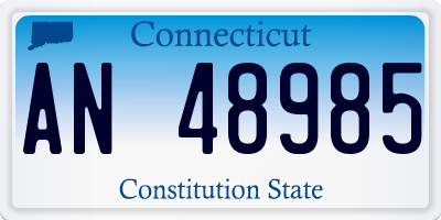 CT license plate AN48985