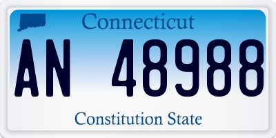 CT license plate AN48988