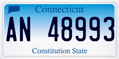 CT license plate AN48993