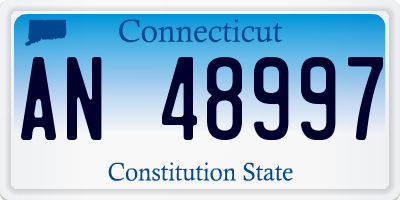 CT license plate AN48997
