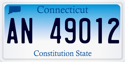 CT license plate AN49012