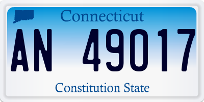 CT license plate AN49017