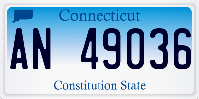 CT license plate AN49036