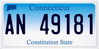 CT license plate AN49181