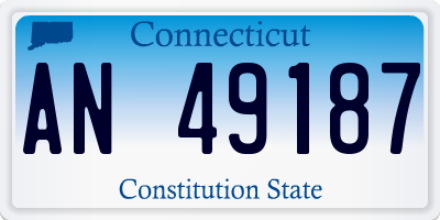 CT license plate AN49187