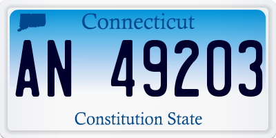 CT license plate AN49203