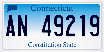 CT license plate AN49219