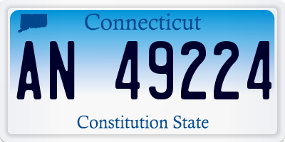 CT license plate AN49224
