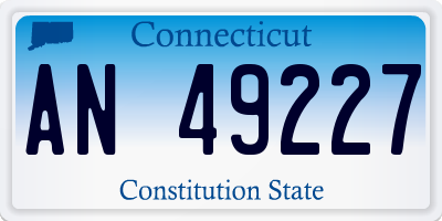 CT license plate AN49227
