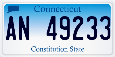 CT license plate AN49233
