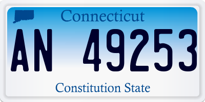CT license plate AN49253