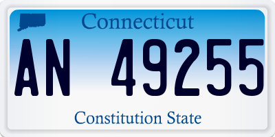 CT license plate AN49255
