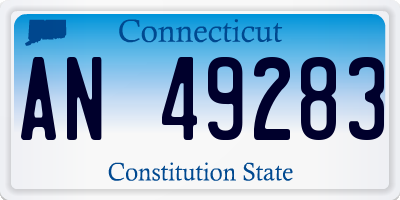 CT license plate AN49283