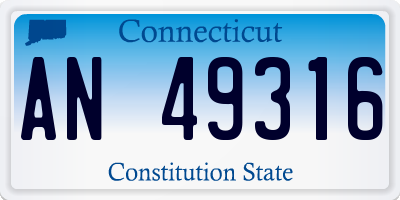 CT license plate AN49316