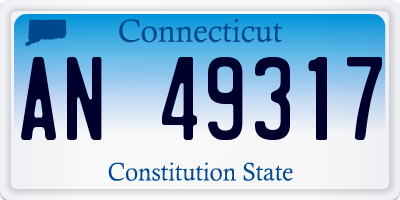CT license plate AN49317