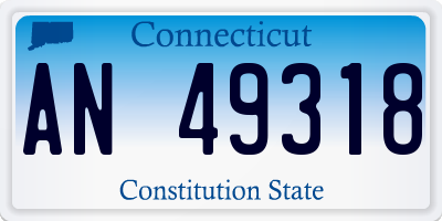 CT license plate AN49318