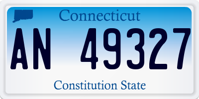 CT license plate AN49327