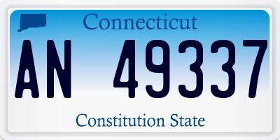 CT license plate AN49337