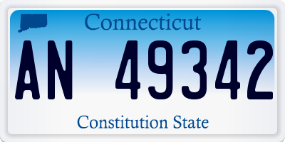 CT license plate AN49342