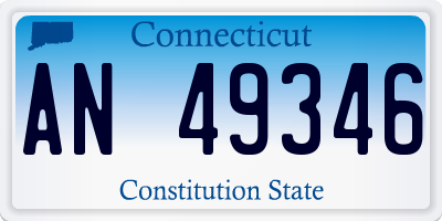 CT license plate AN49346
