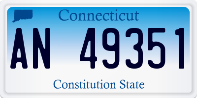 CT license plate AN49351