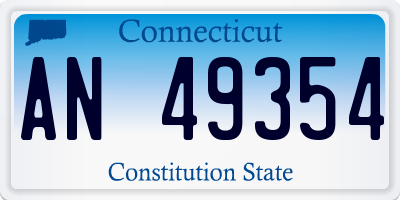 CT license plate AN49354