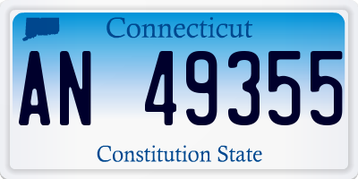 CT license plate AN49355