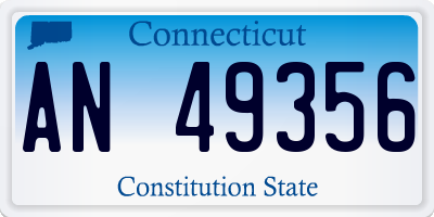 CT license plate AN49356