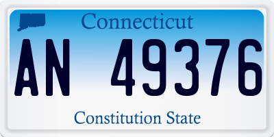CT license plate AN49376