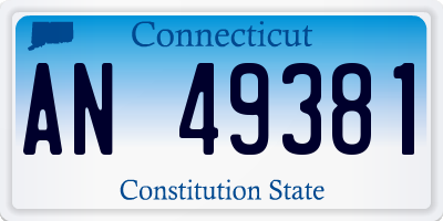 CT license plate AN49381